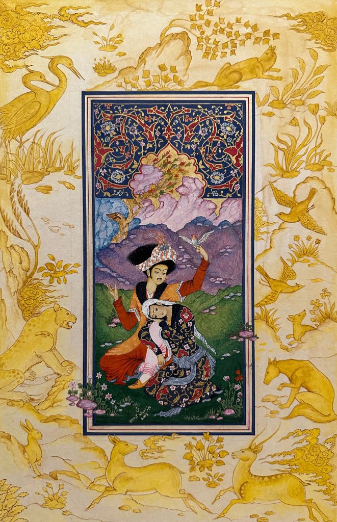 miniature painting of lover and beloved
