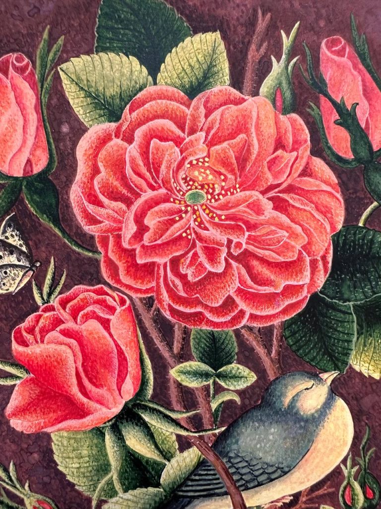 Details of warbler painting