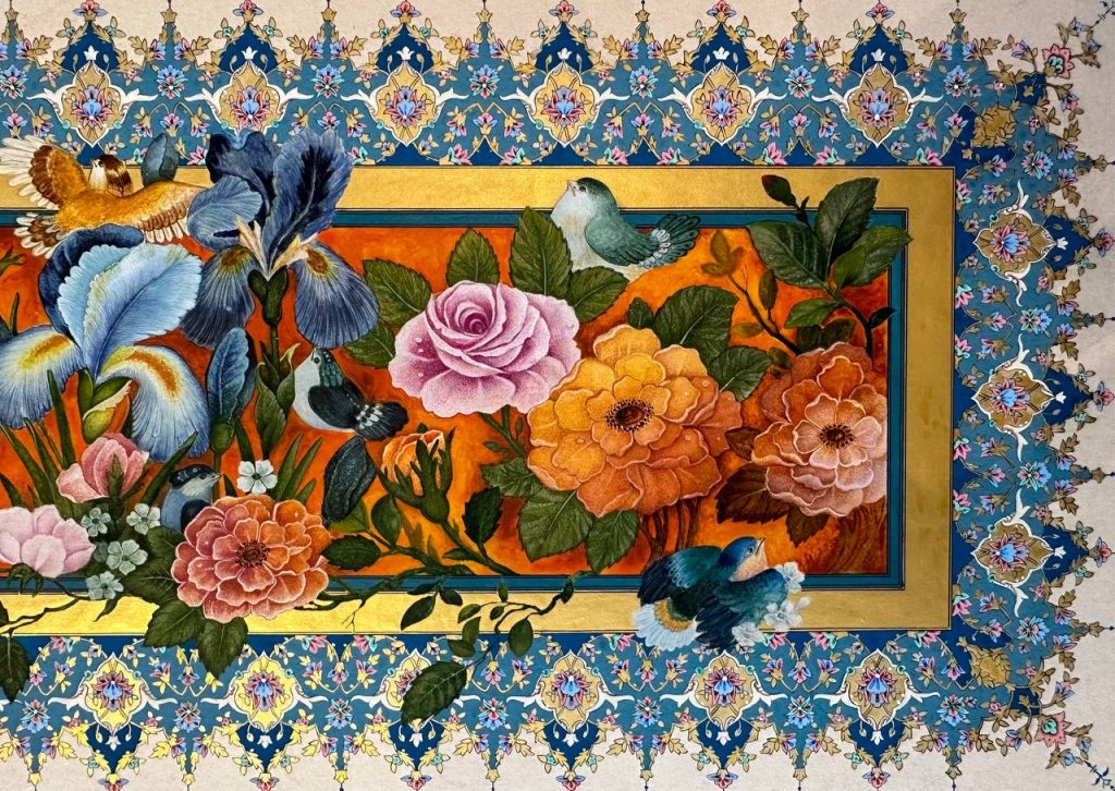 a flower and bird painting named Golbon