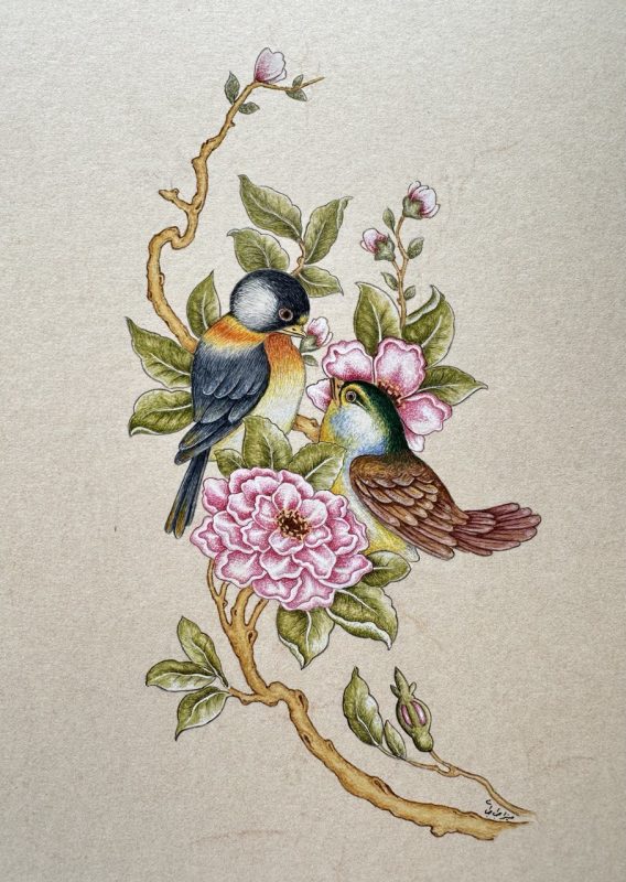 Two bird in a persian painting